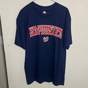 MLB New Washington Nationals Tee Navy and Red